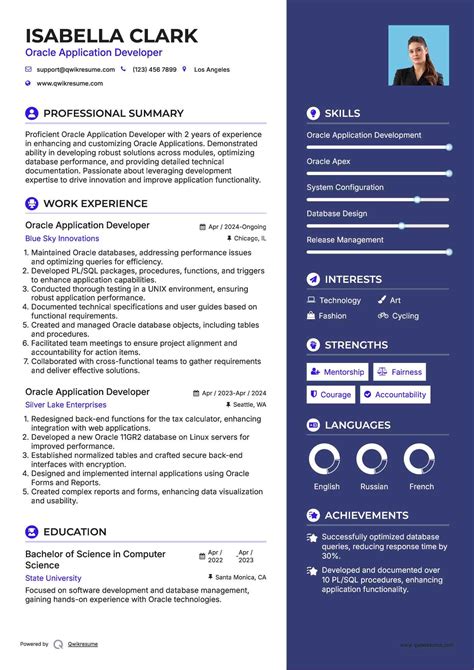 Image result for Oracle Developer Resume Sample