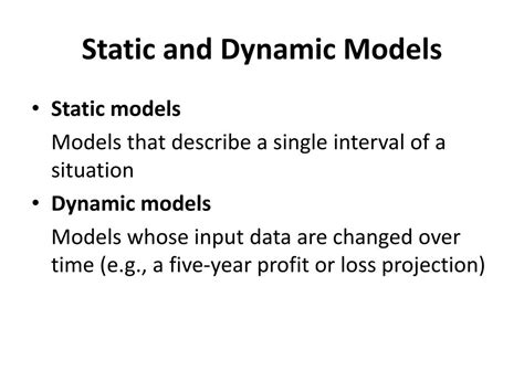 Image result for Difference Between Static and Dynamic Models