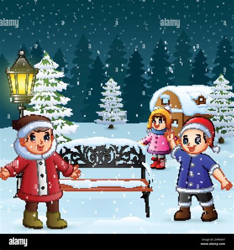 Image result for Winter Kids Playing Background
