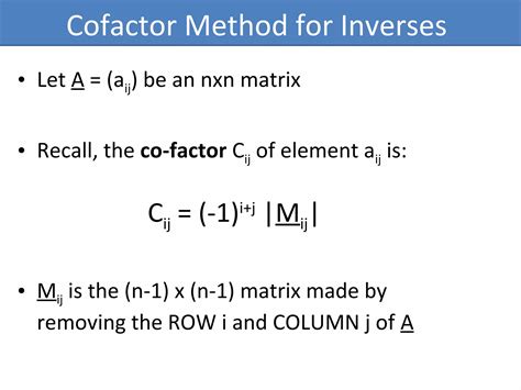 Image result for Cofactor Method Chart