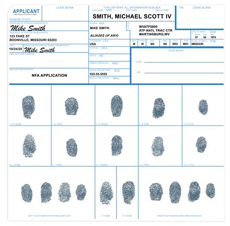 Image result for ATF Form 1 Fingerprint Examples