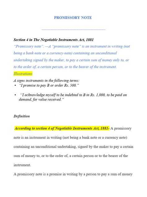 Image result for Negotiable Promissory Note Example