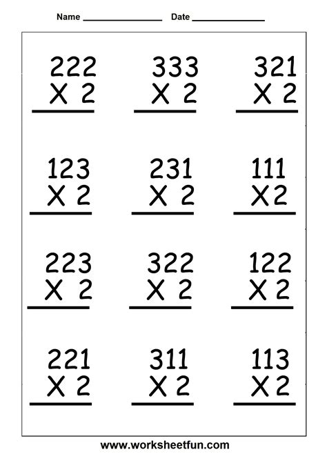Image result for Multiply 3-Digit by 2 Digit Worksheet