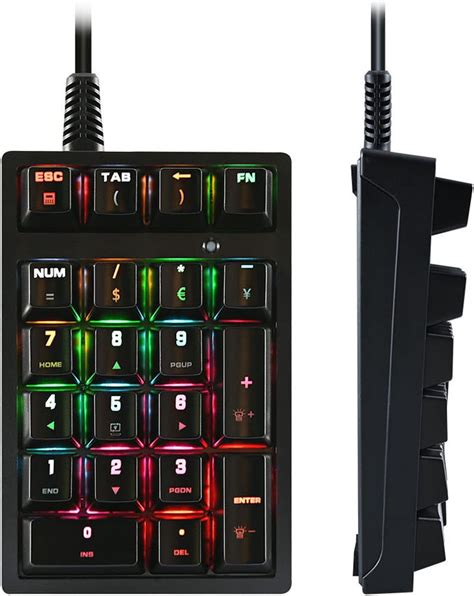 Amazon.com: Numeric Keypad, Wired 21 Keys Blue Switch Mechanical ...