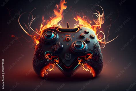 Image result for Video Game Controller with Fire in Background