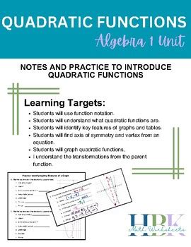 Image result for Introduction to Quadratic Functions Worksheet