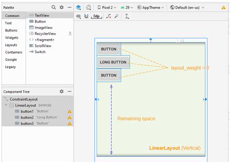 Toradh íomhá ar Vertical and Horizontal Layout Android