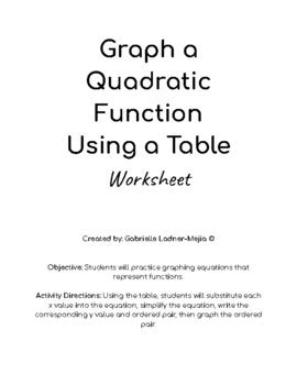 Image result for Quadratic Graph Table