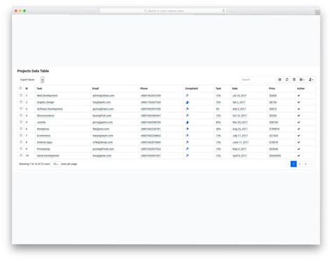 Image result for Bootstrap Database Table with Alphabetical Order