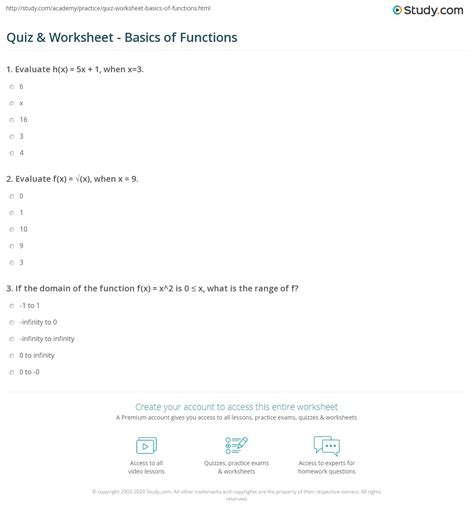 Image result for Function and Types of Functions Worksheet