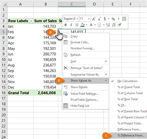 Image result for Excel PivotTable Percentage Change