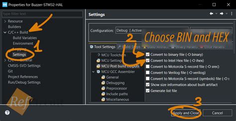 Image result for STM32 How to Generate Hex File