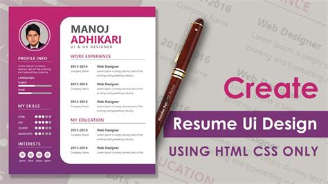 Image result for Cool Resume Using HTML/CSS