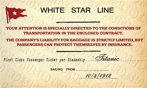 Image result for Titanic First Class Ticket Poster