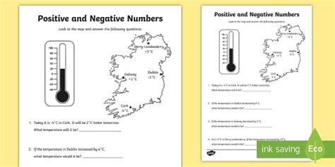 Image result for Positive and Negative Numbers Worksheet Class 6