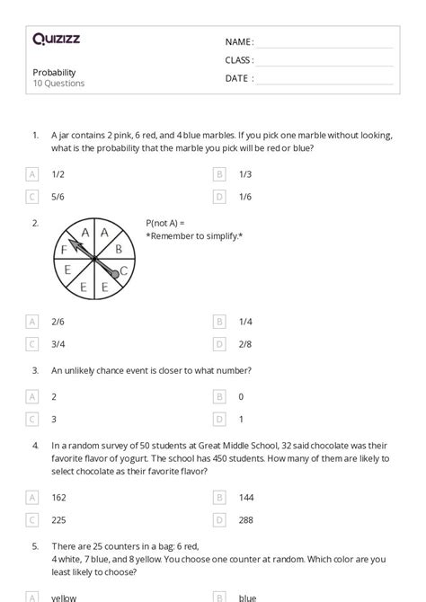 Image result for Probability Challenge Math 7th Grade