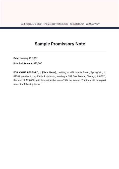 Sample MN Promissory Note に対する画像結果