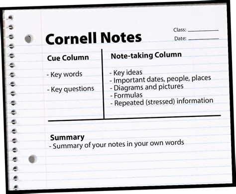 Image result for Note Taking Guide Cornel
