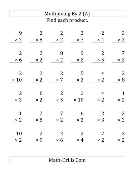 Image result for Worksheet in Math Multiplication
