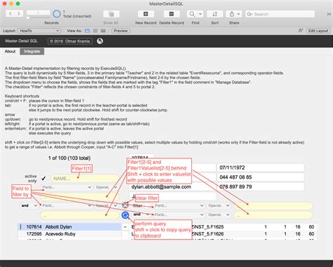 Master-Detail SQL に対する画像結果
