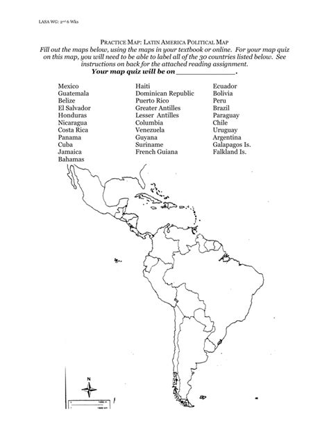 Latin America Map Worksheet に対する画像結果