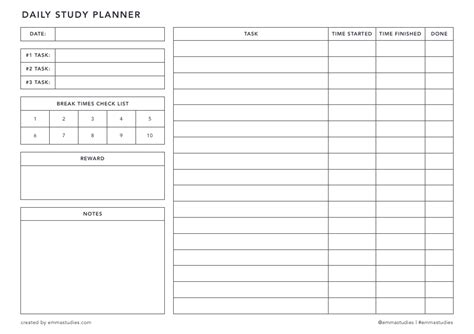 Image result for Daily Study Guide Template