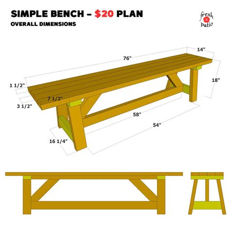Image result for Free Printable Small Bench Table