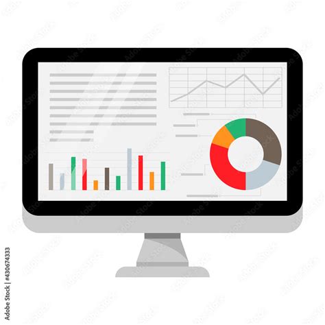 Image result for Computer with Graph Data PNG