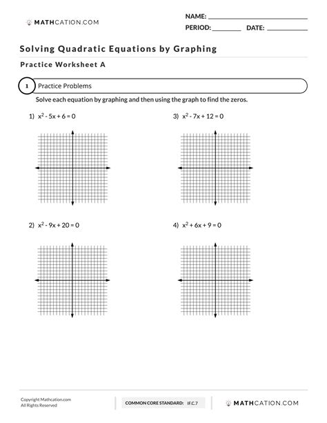 Image result for Graphing Quadratic Equations Worksheet