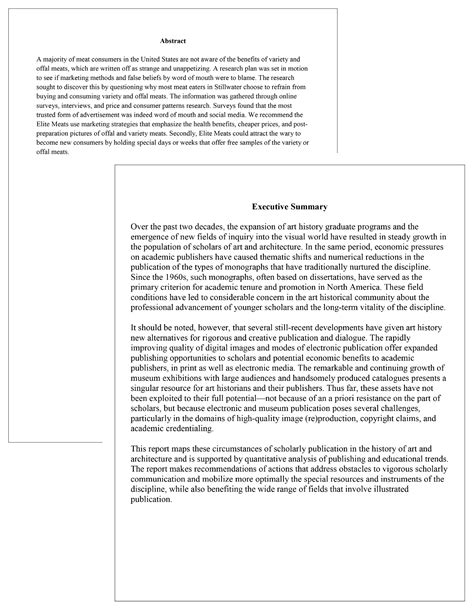 APA Executive Summary Example に対する画像結果