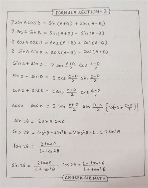 Image result for Applied Math Formula Sheet
