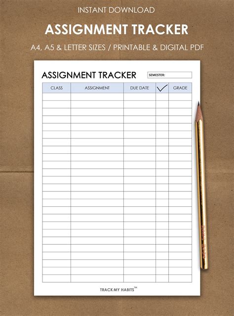 Assignment List Free Printable に対する画像結果
