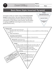 Image result for Examples of News Story Using Inverted Pyramid