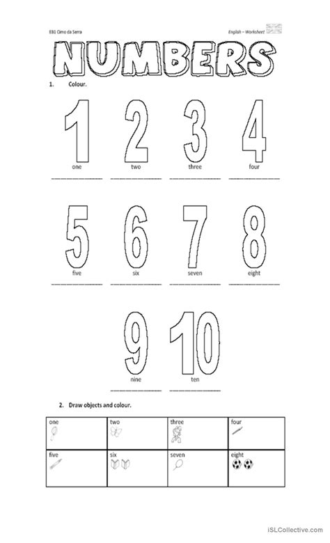 Image result for ESL Numbers Worksheets for Adults