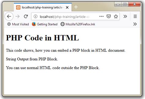 Toradh íomhá ar Basic PHP Syntax