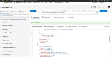 Microsoft Graph API Search User Messages に対する画像結果