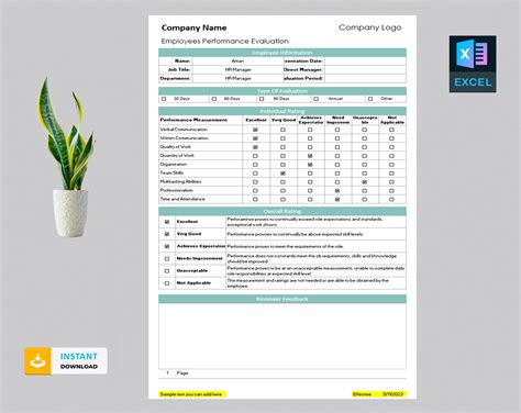 Image result for Sample Employee Performance Evaluation Form
