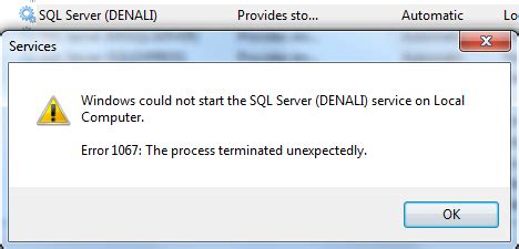 Toradh íomhá ar Windows Could Not Start the SQL Server