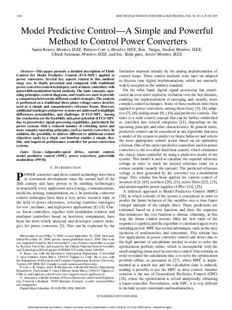 Model Predictive Control in Power Electronics에 대한 이미지 결과