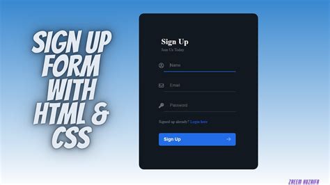 Image result for HTML and CSS Codes for a Sign Up Form