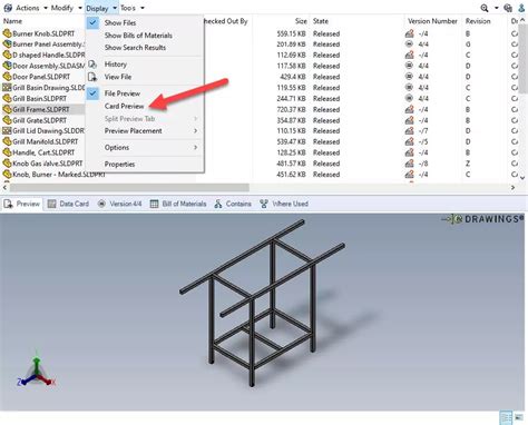 Image result for SolidWorks PDM Workflow in Preview Window