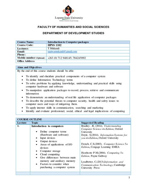 Image result for Computer Packages Course PDF