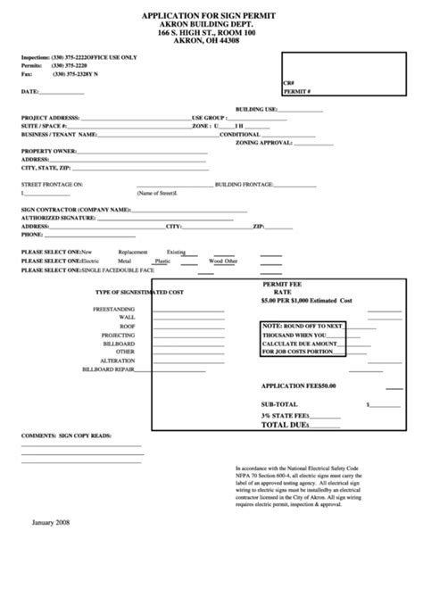 Sign Permit Application Form に対する画像結果