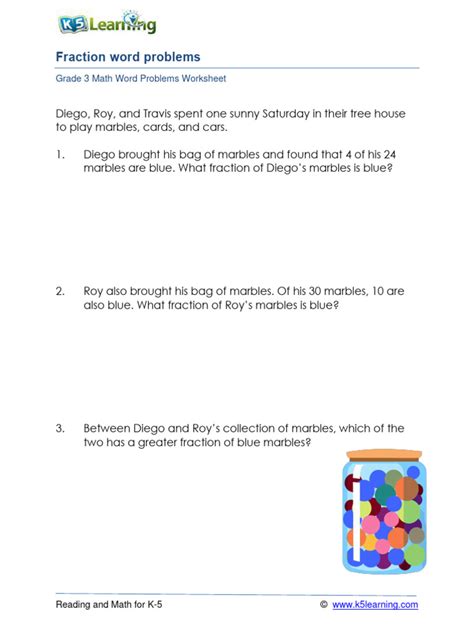 Image result for Fraction Addition Word Problemsmath Worksheet Grade 3