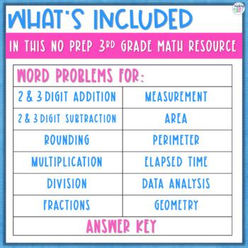 Image result for Math Word Problems for 3rd Graders