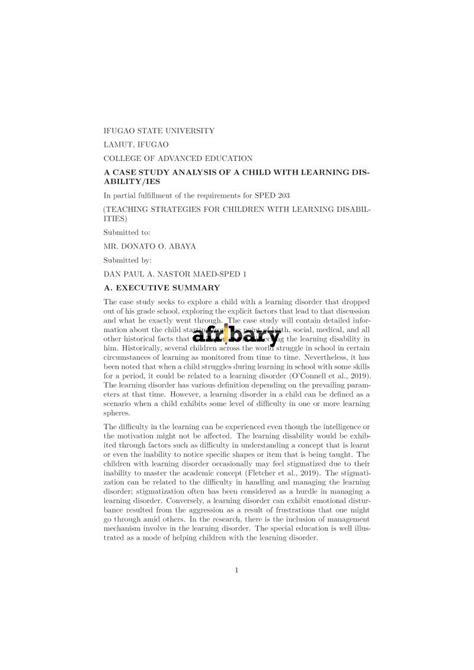 Specific Learning Disability Case Study に対する画像結果