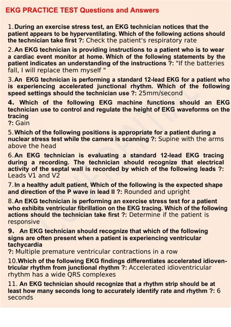 Image result for EKG Tech Practice Test