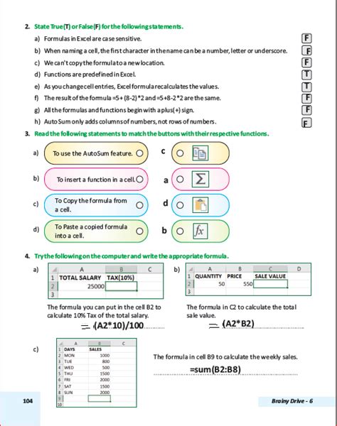 Toradh íomhá ar Formulas and Functions in Excel Class 7