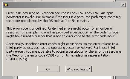 Image result for LabVIEW Message Box Error