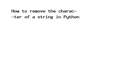 Toradh íomhá ar App End Character to String Python